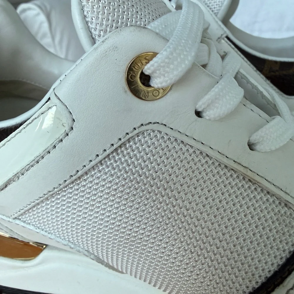 Louis Vuitton White and Brown Sneakers - Picture 15 of 16